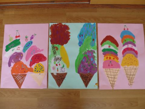 ４歳児 ９月 製作 アイスクリーム 蓮美幼児学園千里丘キンダースクールブログ