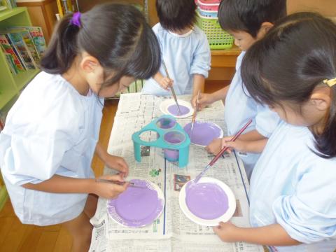 ５歳児 ６月 製作 アジサイ時計 蓮美幼児学園千里丘キンダースクールブログ