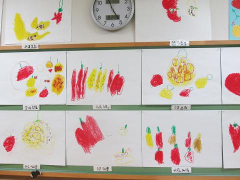食育 夏野菜に触れよう 絵画編 ３ ４ ５歳児 蓮美幼児学園もりのみやナーサリーブログ